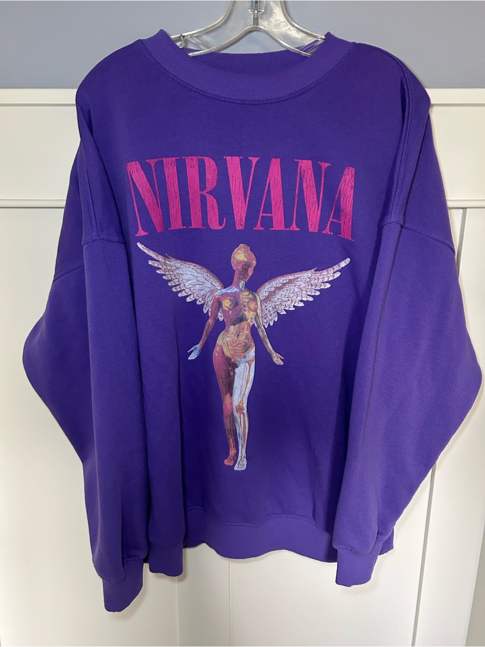Nirvana “In Utero” angel purple crewneck sweatshirt